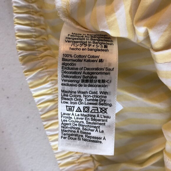 J Crew Cotton Poplin Pajama Pant In Stripe Yellow White XL - Picture 4 of 5